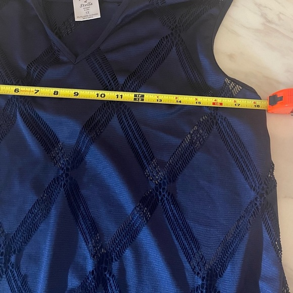 Alexa & Stella Women’s Plus Size 1X Blue Sleeveless Swim Cover Up Pullover - Picture 5 of 6